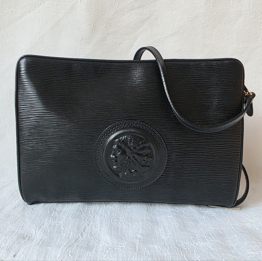 Auth Fendi Janus Head Epi Leather Crossbody Bag